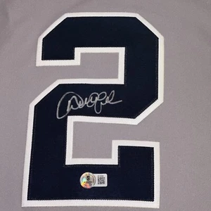DEREK JETER Signed NY Yankees Majestic AUTHENTIC JERSEY w/ 2014 PATCH BAS LOA - Picture 1 of 11