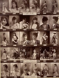 "Nadar Actualité" planche de clichés photographiques d'actrices c.1892 Vintage - Picture 1 of 3
