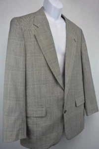 HARDY AMIES London 2 Button Blazer Sportcoat Jacket GreyPlaid Mens 42L - Picture 1 of 12