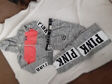 Victorias Secret Pink High & Low Full Zip Hoodie Large Color Gray Relaxed