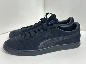 PUMA Classic Suede Triple Black Lifestyle Sneakers 356328-01 Mens Size 12 - Picture 1 of 9