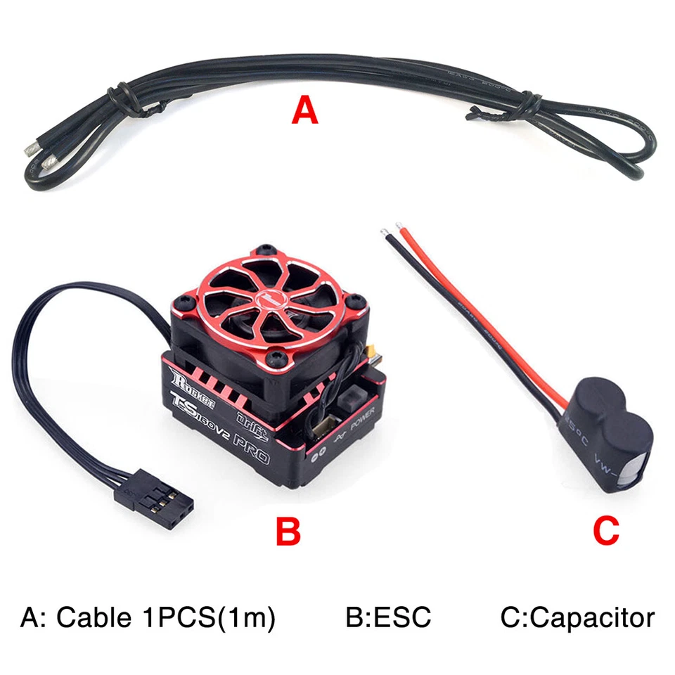 Rocket TS160 160A Sensored Brushless ESC 2-3S for RC 1/10 Racing Car V5R Motor - Image 1 of 4