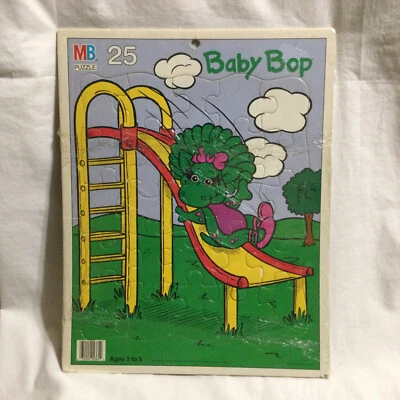 Rompecabezas bandeja vintage Milton Bradley 4364-4 3-5 años 25 piezas Baby Bop Barney 1992 Foto 1 de 3