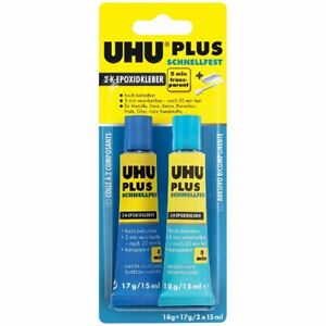UHU Plus Schnellfest Set 35 g (2x 15 ml) 2-K-Epoxidkleber #45700