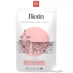 Biotin 1 Year Supply Tablets Maximum Strength Hair Growth Skin & Nails UK Made - Picture 1 of 9