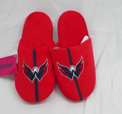 Washington Capitals Youth Colorblock Slides Slippers Size XL 7/8 By Foco - Image 1 of 4