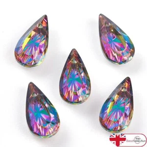 2 CIONDOLI GOCCIA CRISTALLO VETRO SFACCETTATO 14mm RAINBOW SUN CATCHER FENG SHUI GLS154 - Foto 1 di 5