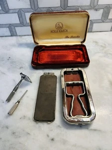 VTG Rolls Razor THE TRAVELER Razor Set Alligator Leather Travel Case with Strop - Picture 1 of 22