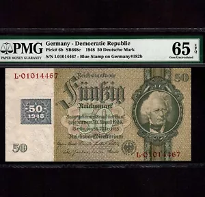 Deutschland 50 Deutsche Mark 1948 P-6b * PMG Gem Unc 65 EPQ * Sowjetische Besetzung * - Bild 1 von 8