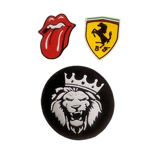 Logo Pack of 3 Ferrari Shield, Crown Roaring Lion, Rolling Stones Tongue Large5" - Picture 1 of 21