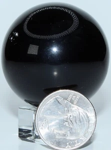 AAA Icelandic Black Obsidian Sphere / 1.78" (45.21mm) / 4.00 oz (113.39gr) 3473 - Picture 1 of 16