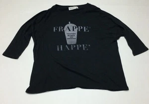Abercrombie Girls Frappe Makes Me Happe T-shirt S 10 Dolman Sleeve Graphic Tee - Picture 1 of 6