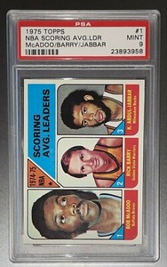 🔥1975 KAREEM ABDUL-JABBAR LEW ALCINDOR Bob McAdoo Rick Barry Topps #1 PSA 9 HOT