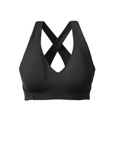 Reggiseno ATHLETA Be Bold Wrap Front, nuovo con etichette, piccolo, nero, commercio equo e solidale, vestibilità regolabile - Foto 1 di 3