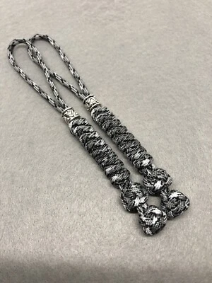 Cordón de cuchillo 550 Paracord 2pk, nudo de serpiente de titanio con cuentas de metal Foto 1 de 3