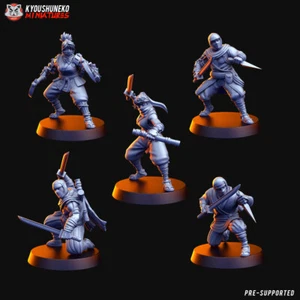 Unidad cuerpo a cuerpo ninja japonesa, Kyoushuneko, juegos de guerra fantasía guerrero ninja miniatura - Imagen 1 de 6