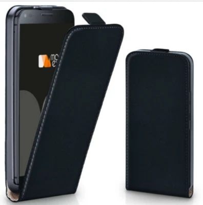 Funda protectora abatible de cuero genuino negra para Lg Google Nexus 5 e980 Foto 1 de 3
