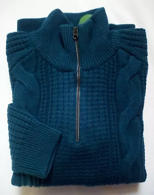 Herren Troyer Pullover L, XL, XXL, 3XL Wolle 55% Nylon 45% dicht d.grün Zöpfe - Bild 1 von 4