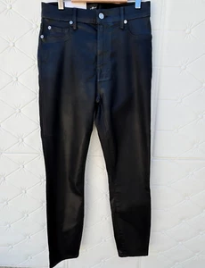 7 FOR ALL MANKIND beschichtete schwarze Kunstlederjeans 28 neu mit Etikett $ 228 - Bild 1 von 5