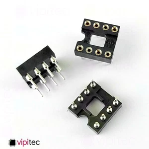 DIP8 Präzision IC-Sockel Vergoldet DIP-8-P DIL 8 IC-Fassung 7,62mm Socket - Bild 1 von 2