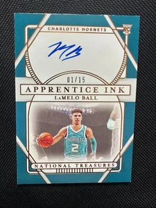 LAMELO BALL 2020-21 NATIONAL TREASURES ROOKIE Jersey # AUTO GOLD #01/15 RC - Picture 1 of 2