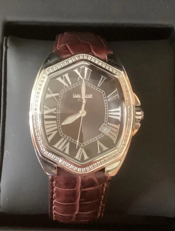  Женские часы Lancaster Italy с бриллиантовым безелем TW 0,62 карата коричневый циферблат  - Изображение 1 из 4