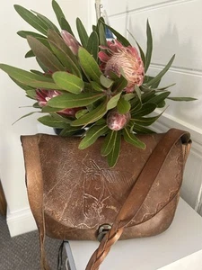 Very Old Bespoke Tan Leather Shoulder Bag ( Featuring A Horse Head )  - Picture 1 of 7