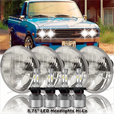 Faros LED H4 4 piezas para camioneta Datsun 620 1972-1974 punto 5-3/4 5,75" pulgadas Foto 1 de 4