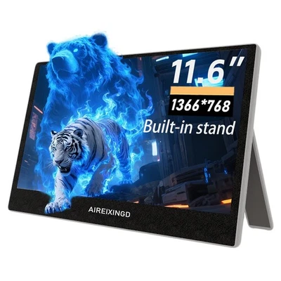 AIREIXINGD  11.6" HD 1366x768 Portable Monitor USB C HDMI  TN 60Hz - Image 1 of 4