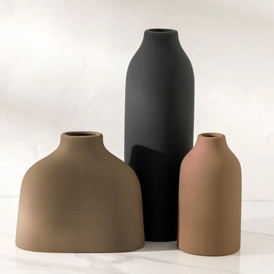 Conjunto de 3 Vaso de Cerâmica, Vaso de Flores Decoração para Casa, Decoração Moderna de Fazenda, Pampas G... - Imagem 1 de 4