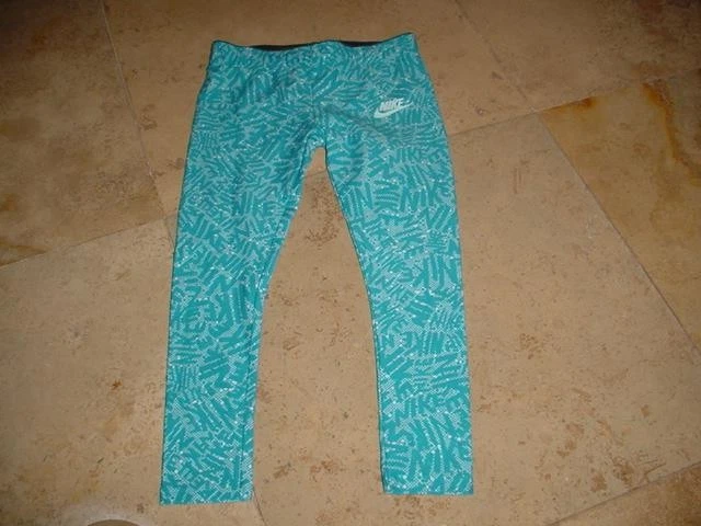 NUEVO CON ETIQUETAS LEGGINGS DEPORTIVOS NIKE SPORTY NIÑAS LOGO IMPRESO AZUL TALLA 6X Foto 1 de 1