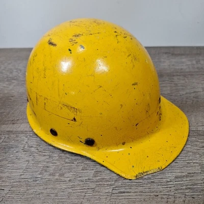 Винтажная желтая каска MSA Skullgard из стекловолокна с подкладкой 6 3/8-8 - Изображение 1 из 4