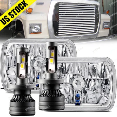 Par de faros LED DOT 5x7 7x6 con bombillas H4 para Ford F650 F750 L9000 F 250 Foto 1 de 4