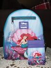 Loungefly Disney The Little Mermaid Ariel Shell Mini Backpack Card Holder Set
