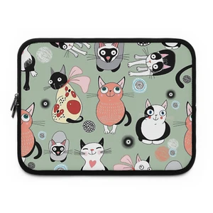 Laptop Sleeve for 13" 15" 17" Macbook case for laptop covers, Cats print - Picture 1 of 6