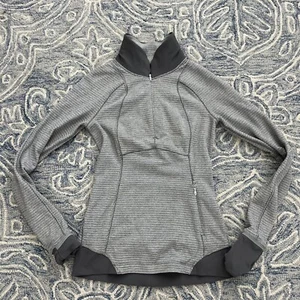 Lululemon Runderful 1/2 Half Zip Mini Check Pique White Heathered Slate Size 2 - Bild 1 von 3