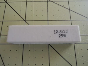 12.5 Ohm 5% Tolerance 25 Watt Wirewound Axial Ceramic Fixed Power Resistor - Picture 1 of 7