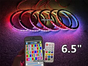 JHB 6PCS 6.5" Dream CHASING FLOW Color Change LED Subs Speaker Rings Lights Set - Foto 1 di 20