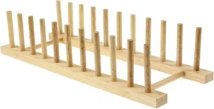 2X Large Wooden Dish Plate Rack Stand Holder Drying Drainer Kitchen Storage Rack - Picture 1 of 6