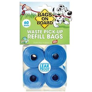Bags on Board Waste Pick Up Refill Bags - Blue - 60 Bags