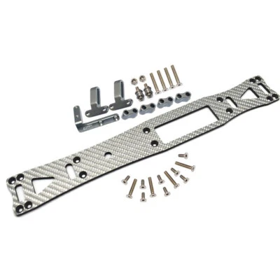 GPM Racing Carbon Fiber Silver + Aluminum Sub Chassis Grey : Tamiya TA08 PRO - Image 1 of 4