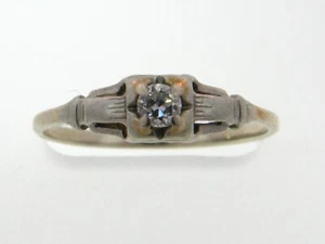 Runder Diamantring Damen (0,20ctw). Band aus 14k Weißgold. - Bild 1 von 3