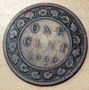 Canadá 1859 1 centavo ancho 9 - Imagen 1 de 3