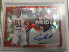 2023 Leaf Metal Draft Cameron Latu State Pride Orange Crystal AUTO 1/1  49ers