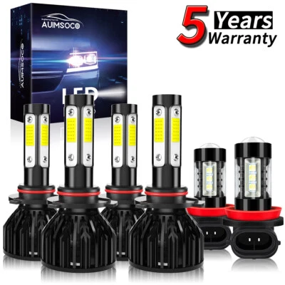 For Mitsubishi Lancer 2008-2015 9005 9006 H11 LED Headlight Hi/Lo Fog Beam Bulbs - Image 1 of 4