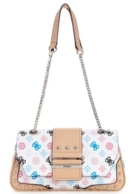 NUEVO ADIVINAR Bolso Bandolera Convertible Para Mujer Greta Blanco Arco Iris Logo Estampado Foto 1 de 4
