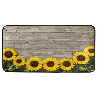 Alfombrillas de cocina suaves antideslizantes con diseño de girasoles a bordo alfombra de baño felpudo corredor... Foto 1 de 4