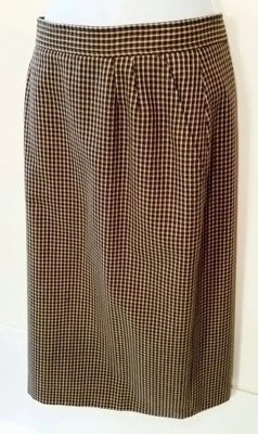 Falda de lana plisada delantera vintage años 70 EVAN PICONE petite 10 bolsillos Foto 1 de 3