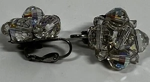 Aurora Borealis Ohrringe Clip On irisierende Laguna Cluster Vintage Mode - Bild 1 von 5