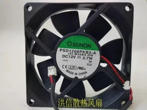 SUNON 8020 PSD1208PKB3-A DC12V 2.7W 80*20MM 8CM 2-Pin Power Supply Cooling Fan - Picture 1 of 2